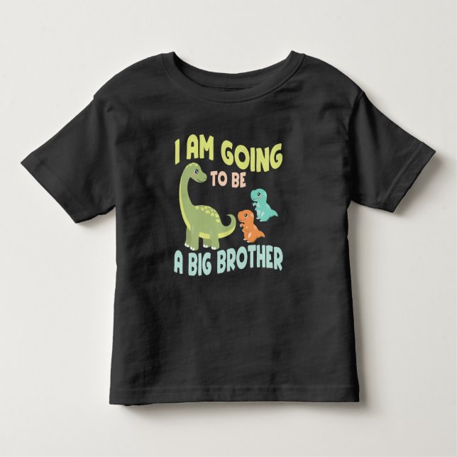 Camiseta Infantil Vou ser um irmão mais velho do Dinossauro Gêmeo (Frente)