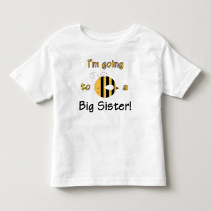 Camiseta Infantil Vou ser uma Irmã Grande - Design de Abelhas Bonita