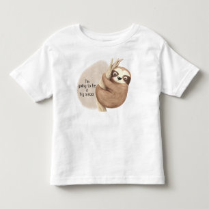 Camiseta Infantil Vou Ser Uma Irmã Mais Velha Bicho-Preguiça Bebê Fo