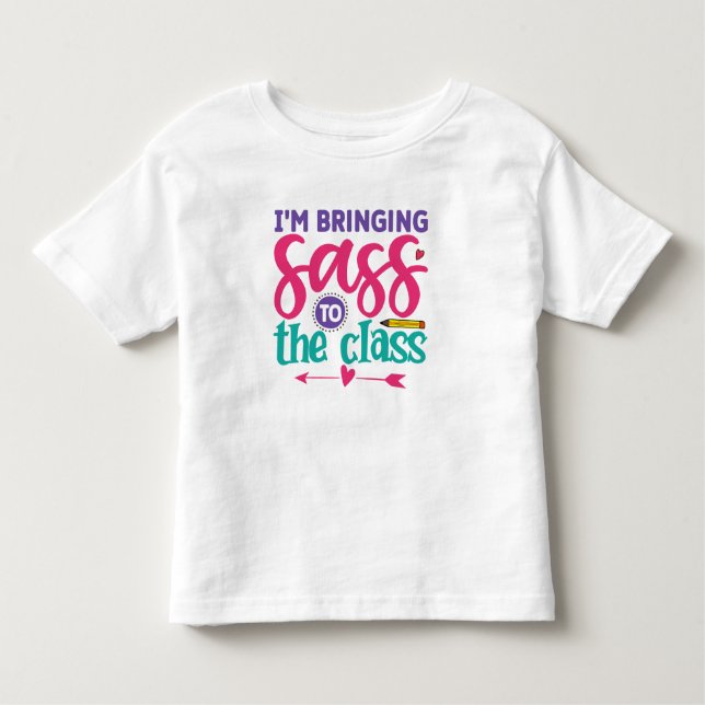 Camiseta Infantil Vou trazer Sass para a escola de jardim de infânci (Frente)