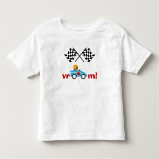 Camiseta Infantil Vroom carro de corridas e t-shirt checkered dos