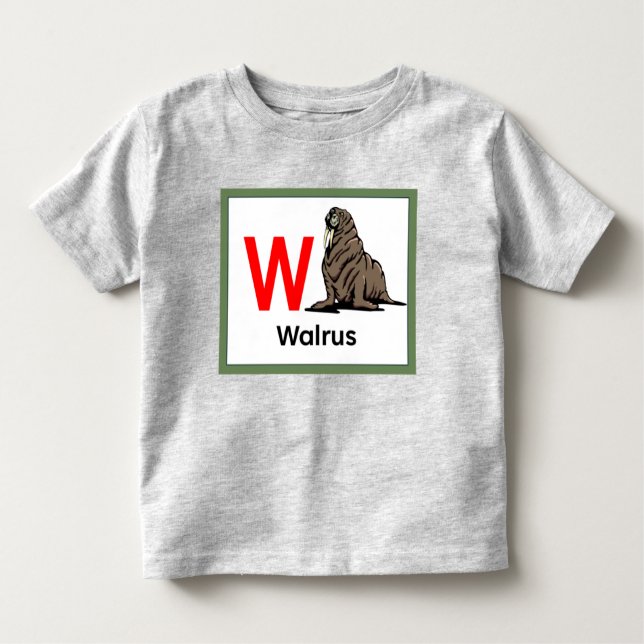 Camiseta Infantil W é para Walrus (Frente)
