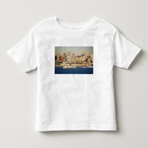 Camiseta Infantil WA, Seattle, panorama de Seattle e Elliott Bay