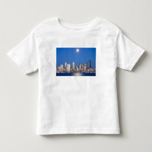 Camiseta Infantil WA, Seattle, panorama de Seattle e Elliott Bay 3