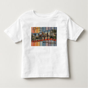 Camiseta Infantil Wahpeton, North Dakota - grandes cenas da letra
