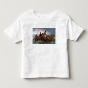 Camiseta Infantil Washington que cruza o Rio Delaware