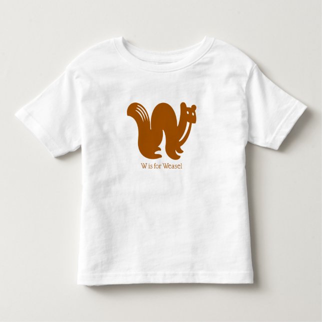 Camiseta Infantil Weasel Wild Animal Alphabet (Frente)