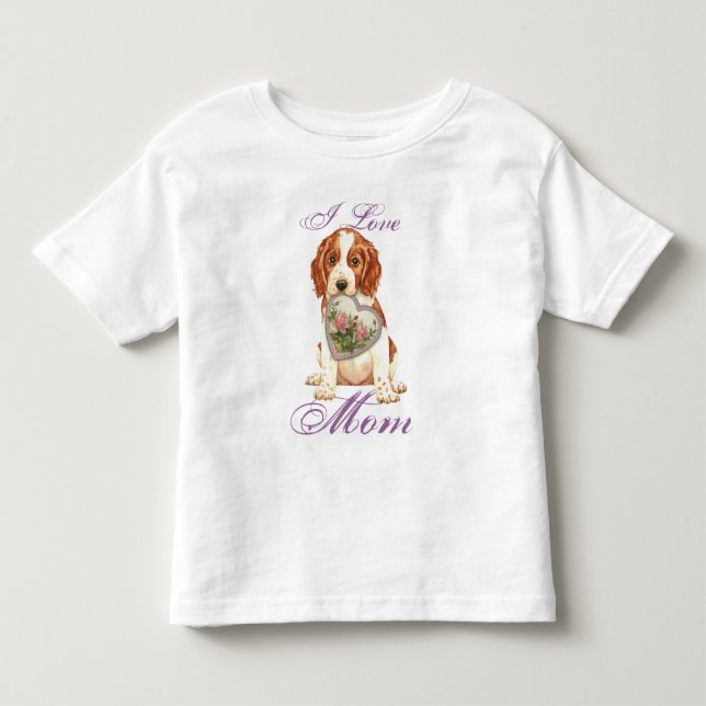 Camiseta Infantil Welsh Springer Spaniel Heart Mãe (Frente)
