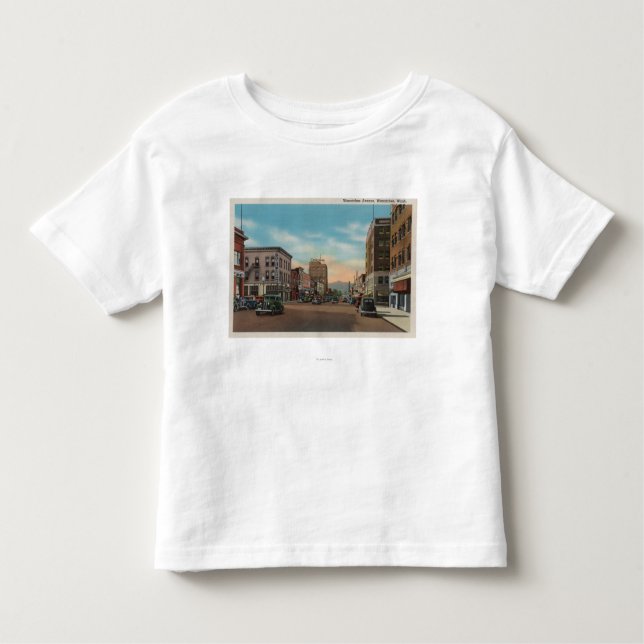 Camiseta Infantil Wenatchee, WAView da avenida de Wenatchee (Frente)