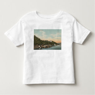 Camiseta Infantil West Point, NY - vista do porto no Rio Hudson