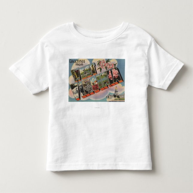 Camiseta Infantil West Virginia (construção principal) (Frente)