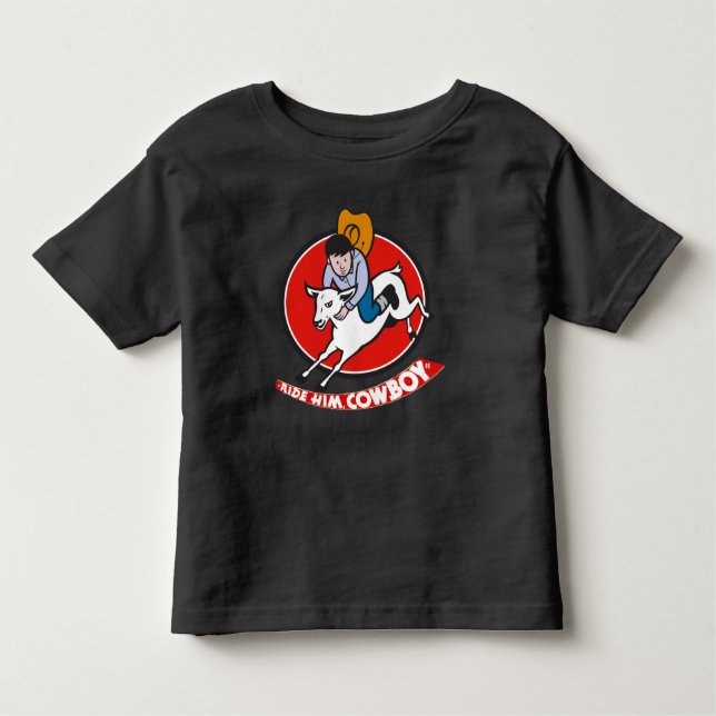 Camiseta Infantil Western Rodeo Cowboy Mutton Bustin Ride em Cowboy (Frente)