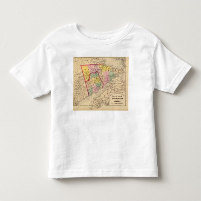 Camiseta Infantil Westmorland, condados de Albert, N.B. (Frente)