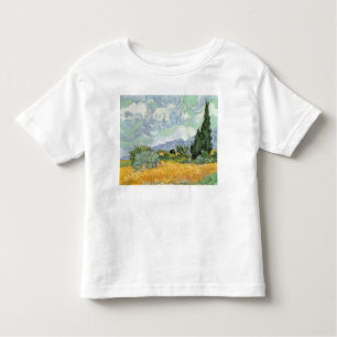Camiseta Infantil Wheatfield com ciprestes, 1889 de Vincent van Gogh