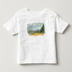 Camiseta Infantil Wheatfield com ciprestes, 1889 de Vincent van Gogh