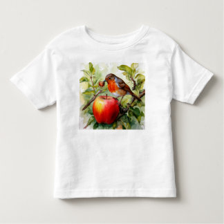 Camiseta Infantil Whimsical Bird & Apple Delight