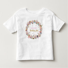 Camiseta Infantil Whimsical flower fairy garden birthday 