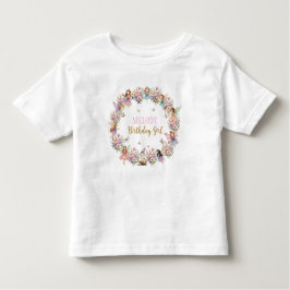 Camiseta Infantil Whimsical flower fairy garden birthday 