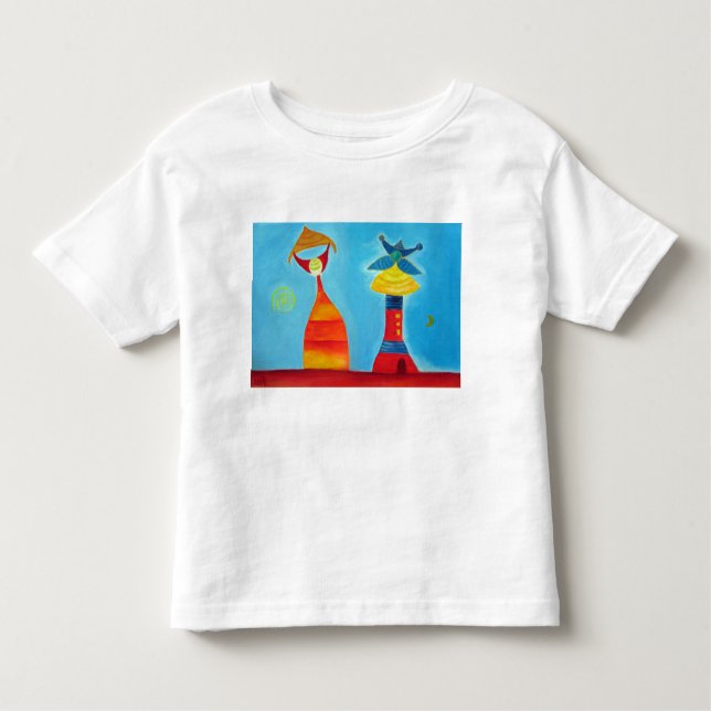 Camiseta Infantil Whimsical Love Art Toddler Fine Jersey (Frente)