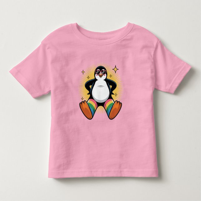 Camiseta Infantil Whimsical Penguin Caroon (Frente)