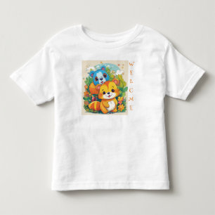 Camiseta Infantil Whimsical Wildlife Wonderland Kids T-Shirt Design