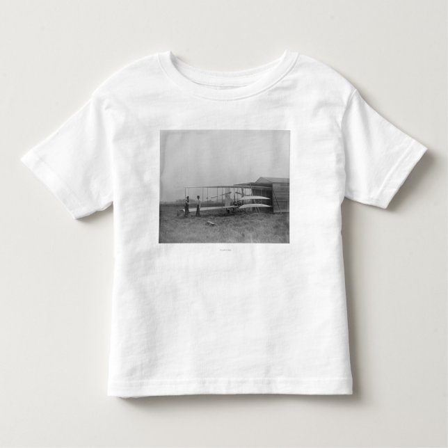 Camiseta Infantil Wilbur & Orville Wright no ò pôr a máquina (Frente)