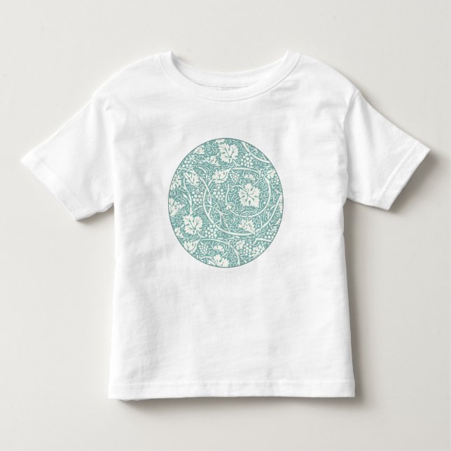 Camiseta Infantil William Morris Grape Pattern Teal Turquoise (Frente)