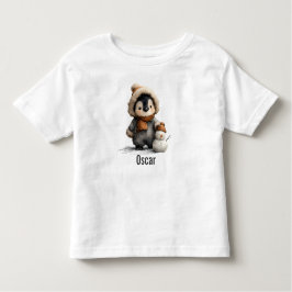 Camiseta Infantil Winter Penguin with Snowman Design