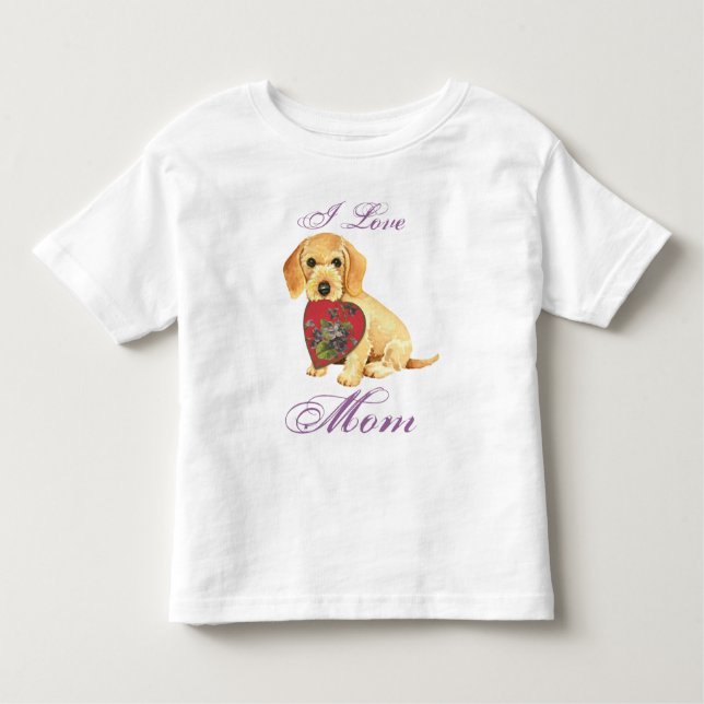 Camiseta Infantil Wirehaired Dachshund Heart Mãe (Frente)