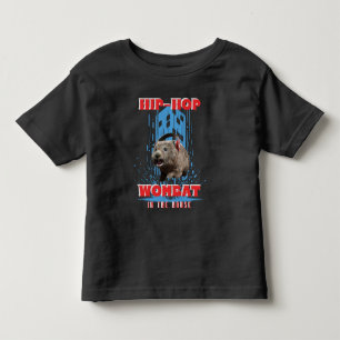 Camiseta Infantil Wombat de Hip Hop Música Divertida Animal