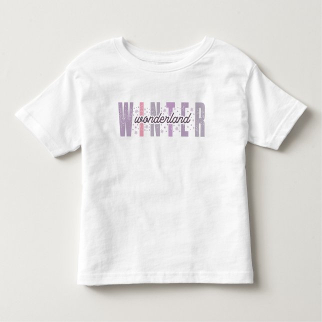Camiseta Infantil Wonderland de inverno - Tipografia Festiva (Frente)