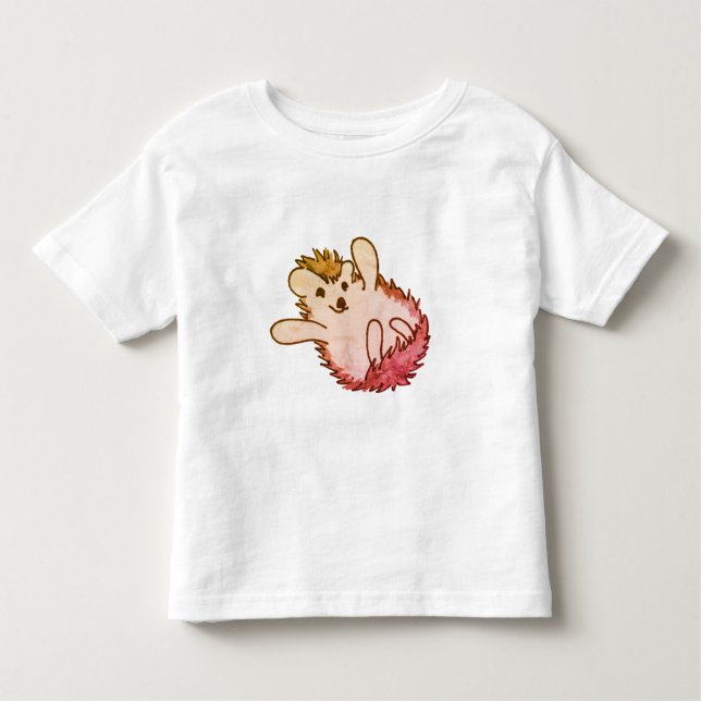 Camiseta Infantil Woodland Red Orange Happy Cuz Hedgehog (Frente)