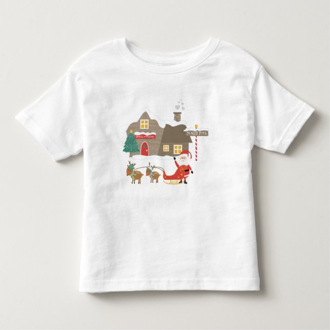 Camiseta Infantil Workshop de papais noeis - Cena de Natal (Frente)