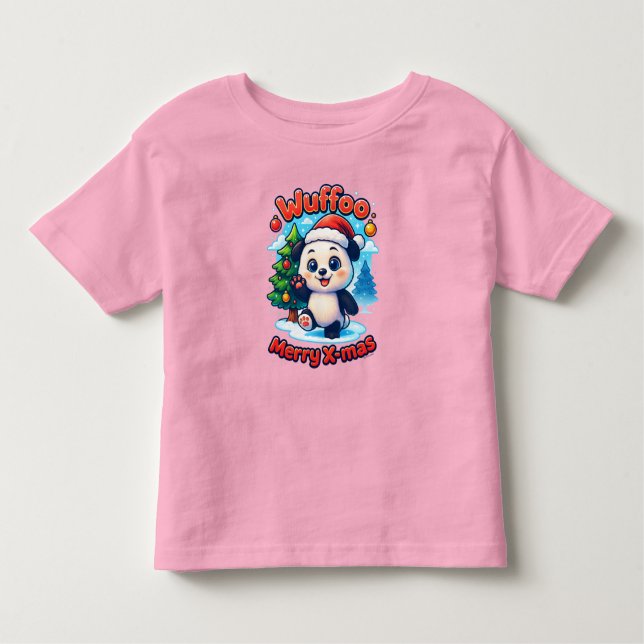 Camiseta Infantil Wuffoo Poppi Merry X-mas Kawaii 3D Holiday (Frente)