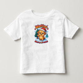 Camiseta Infantil Wuffoo Roony Merry Natal Kawaii 3D Feriado