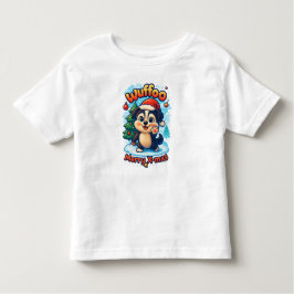 Camiseta Infantil Wuffoo Surffie Merry X-mas Kawaii 3D Holiday