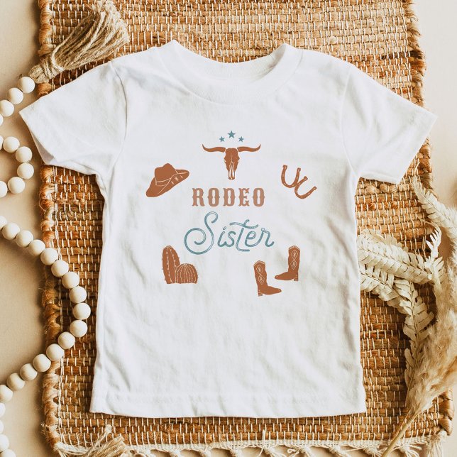 Camiseta Infantil WYNONA Boho Terracota Cowgirl Rodeio Irmã (Criador carregado)