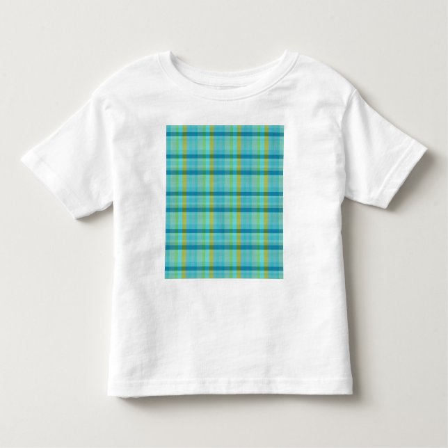 Camiseta Infantil Xadrez azul por Shirley Taylor (Frente)