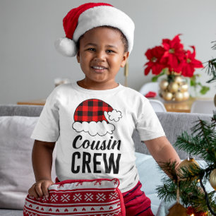 Camiseta Infantil Xadrez de Natal do Cousin Crew Buffalo