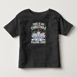 Camiseta Infantil Xmas Santa Hat Reindeer Rhino Natal Pajama
