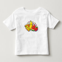 Camiseta Infantil Y2K de Frutas e Pizza Fofas