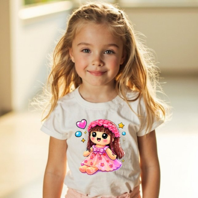 Camiseta Infantil Y2K Kawaii Doll Sticker Style – Cute Girls Toy Pop (Criador carregado)