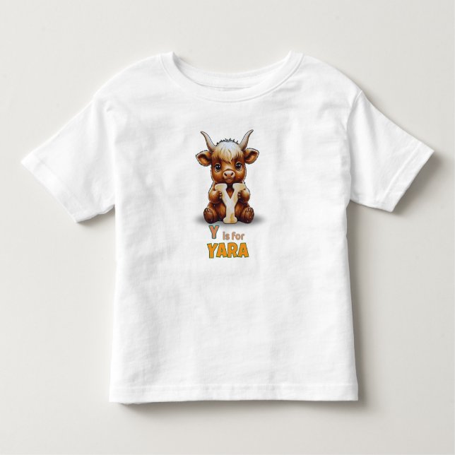 Camiseta Infantil Y is for Yak – Custom Name Toddler T-shirt (Frente)