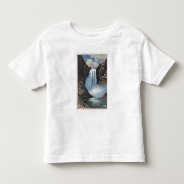 Camiseta Infantil Yellowstone, WYLower cai de baixo da vista (Frente)