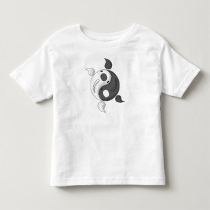 Camiseta Infantil Yin e Yang, o Koi Kid e o Baby Light Shirt