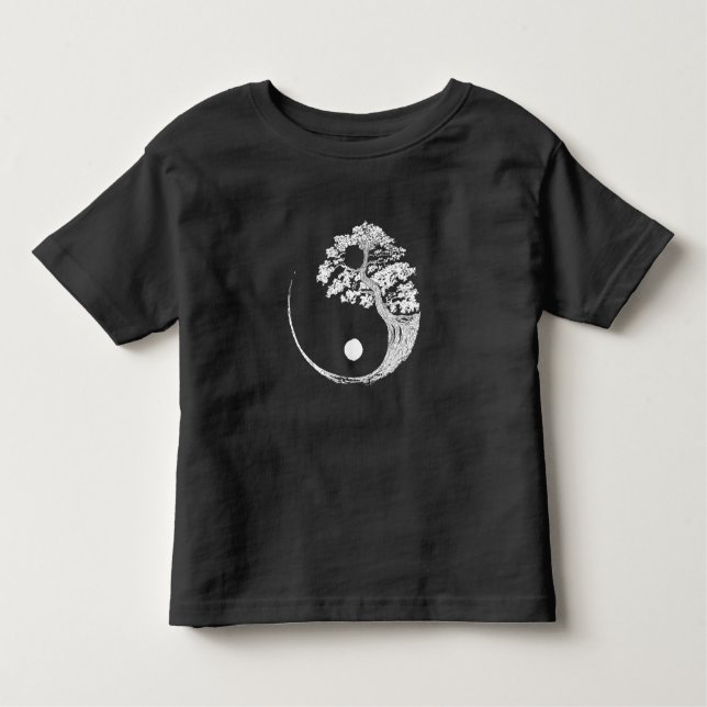 Camiseta Infantil Yin Yang Bonsai Tree Budista Japonês Zen (Frente)
