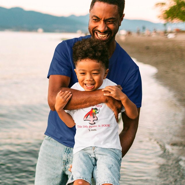 Camiseta Infantil Yo Ho Cute Pirate Parrot 4º Aniversário (Criador carregado)