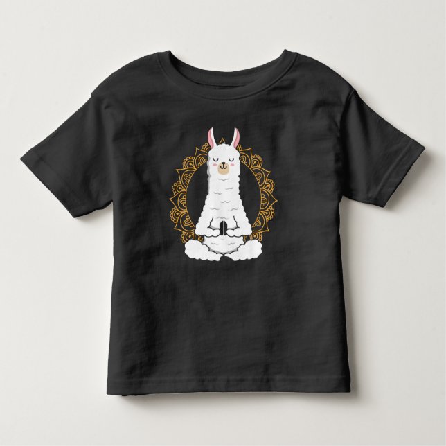 Camiseta Infantil Yoga Llama Alpaca Namaste (Frente)