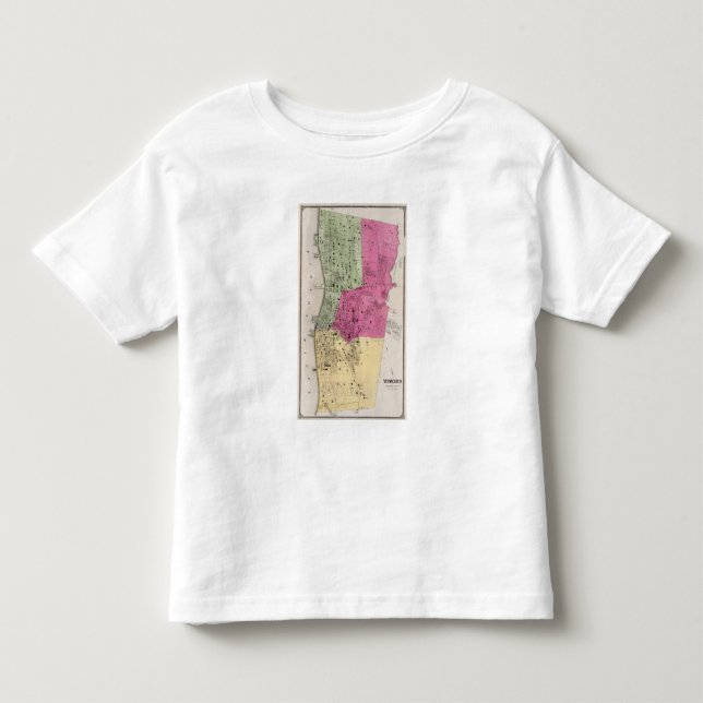 Camiseta Infantil Yonkers, atlas de NY (Frente)