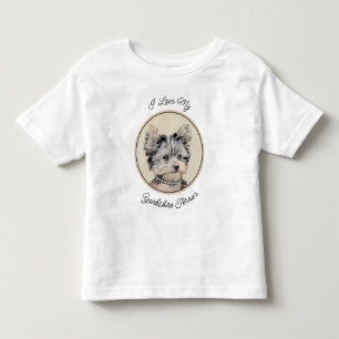 Camiseta Infantil Yorkshire Terrier Puppy Pintura Original